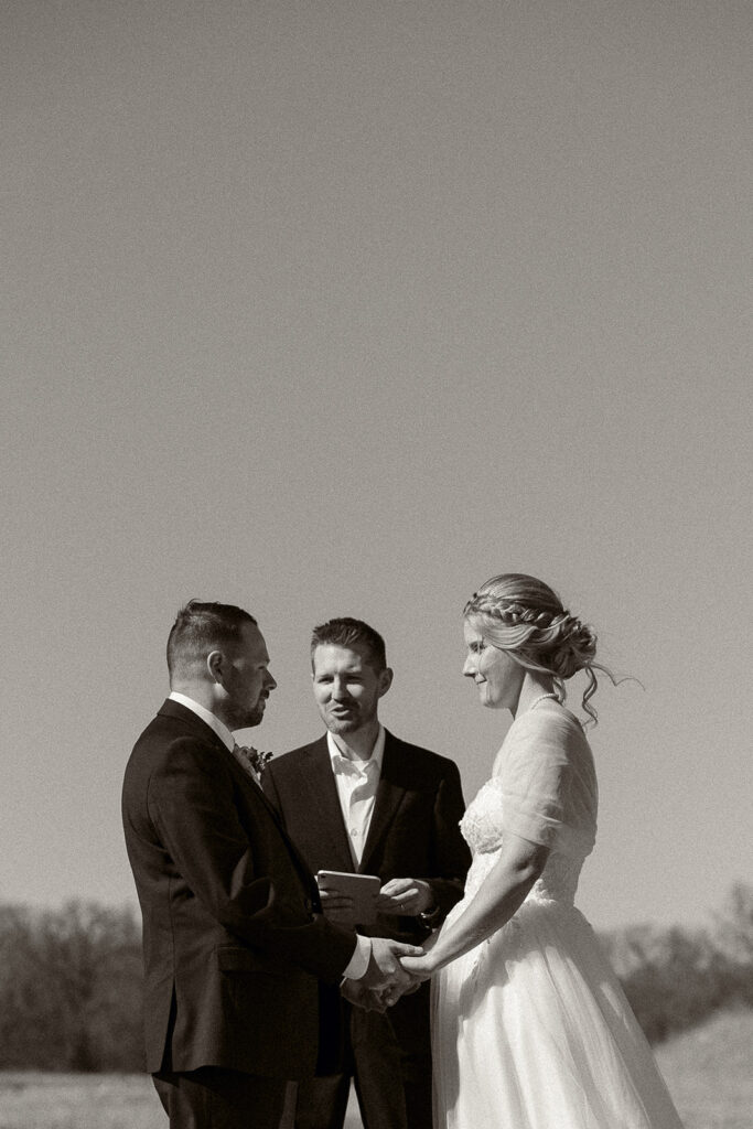 Spring micro wedding at Blue Springs Lake, Missouri.