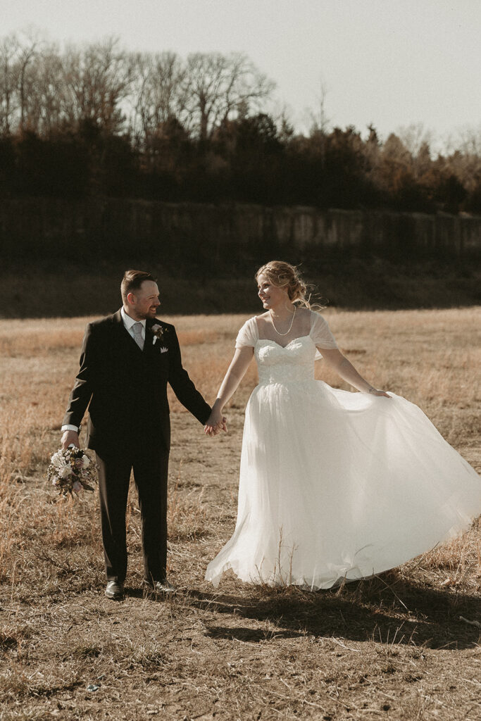 Spring micro wedding at Blue Springs Lake, Missouri.