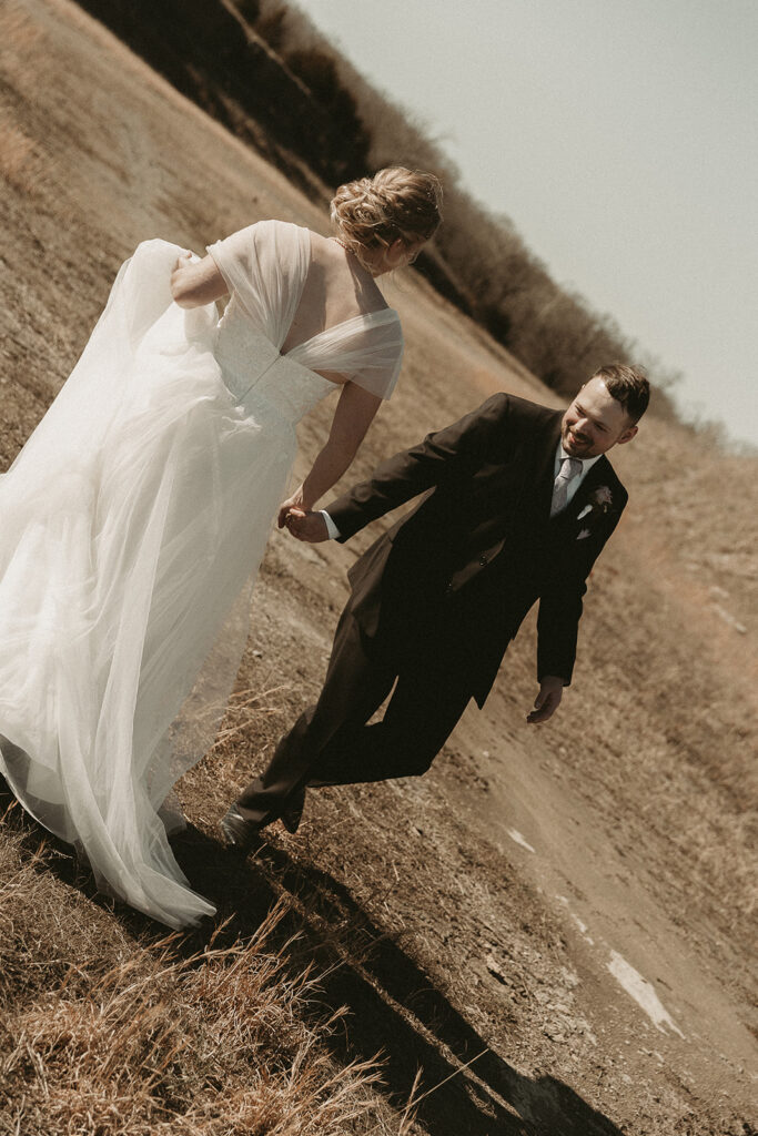 Spring micro wedding at Blue Springs Lake, Missouri.