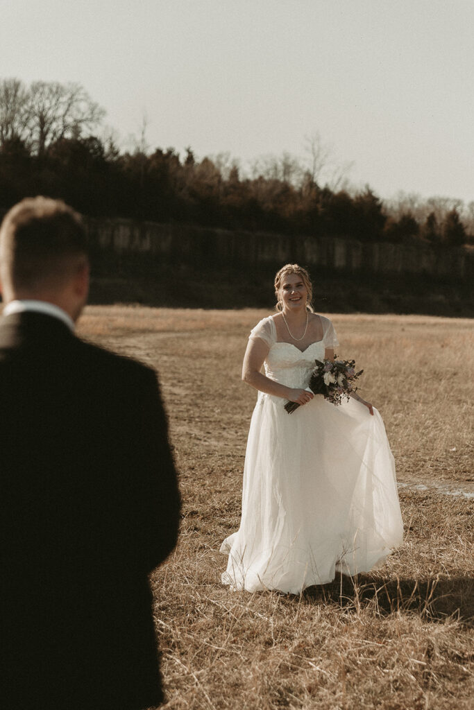 Spring micro wedding at Blue Springs Lake, Missouri.